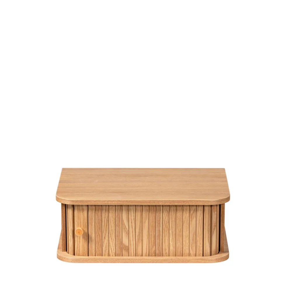 JENA Table de chevet suspendue 1 porte coulissante en bois