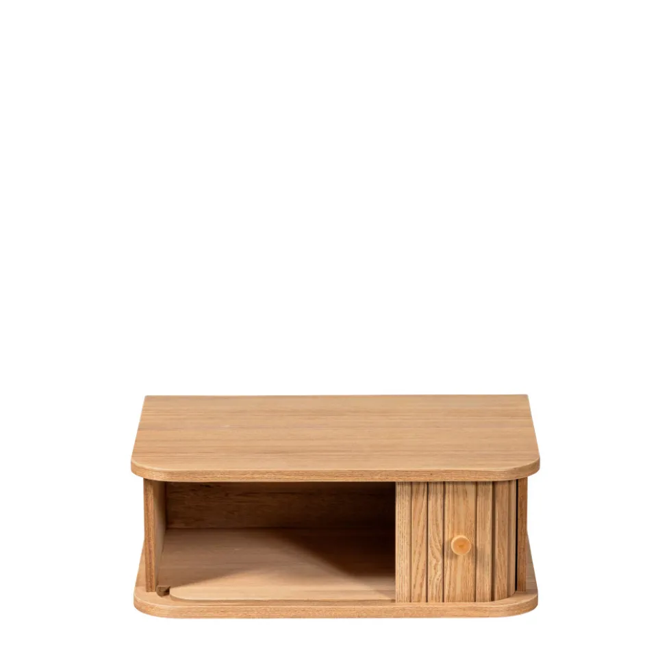 JENA Table de chevet suspendue 1 porte coulissante en bois