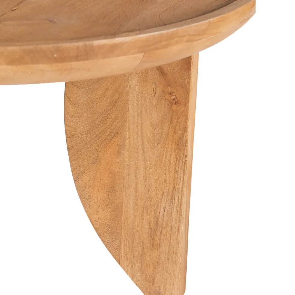 JEPARA Table basse ronde en bois massif ø84cm