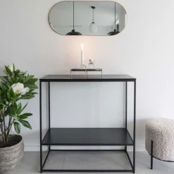 JERSEY Miroir ovale en métal 35x80cm