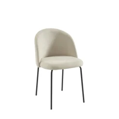 JILL Lot de 2 chaises en tissu et métal