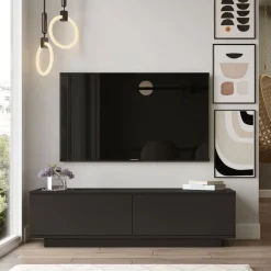 JOE Meuble TV 2 portes en bois L140cm