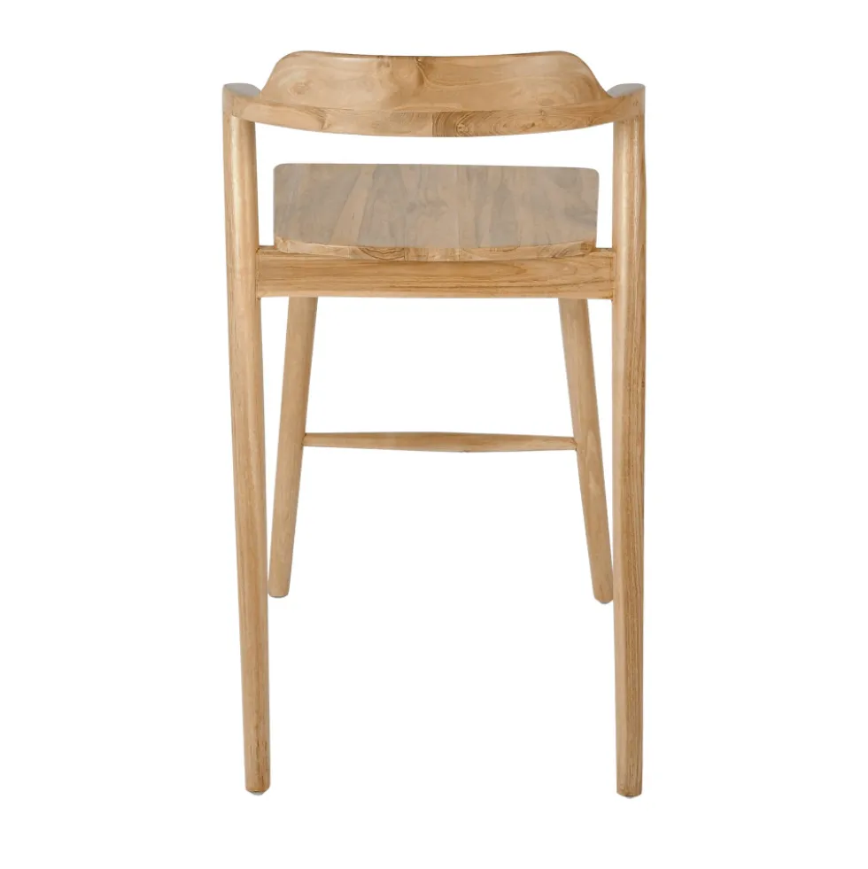 JOKO Lot de 2 chaises de bar en teck H65cm