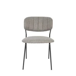 JOLIEN Lot de 2 chaises en tissu et métal pieds noirs