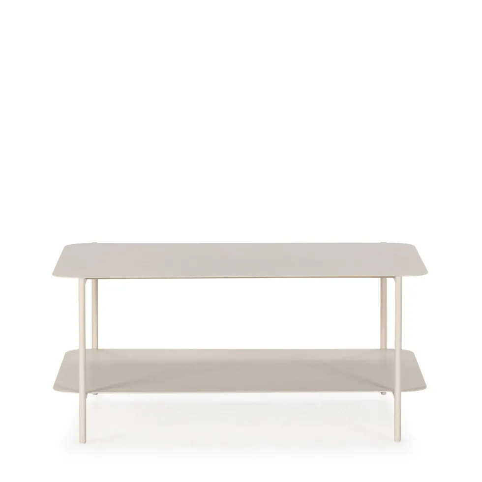 JUDITH Table basse rectangulaire en métal à double plateau