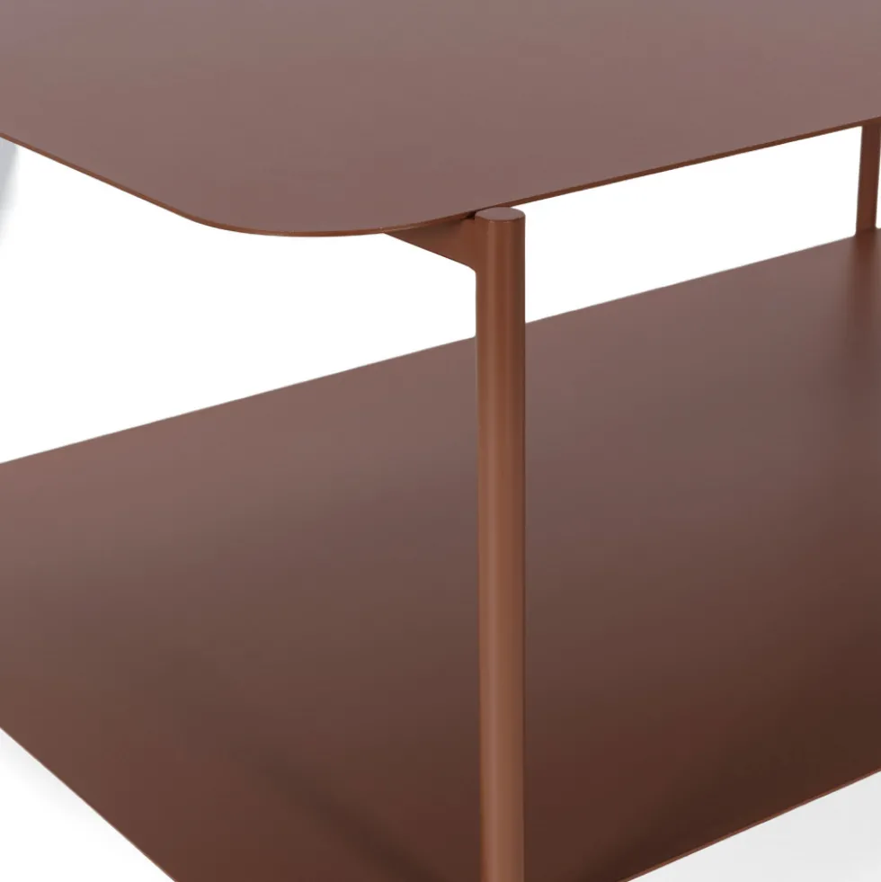 JUDITH Table basse rectangulaire en métal à double plateau