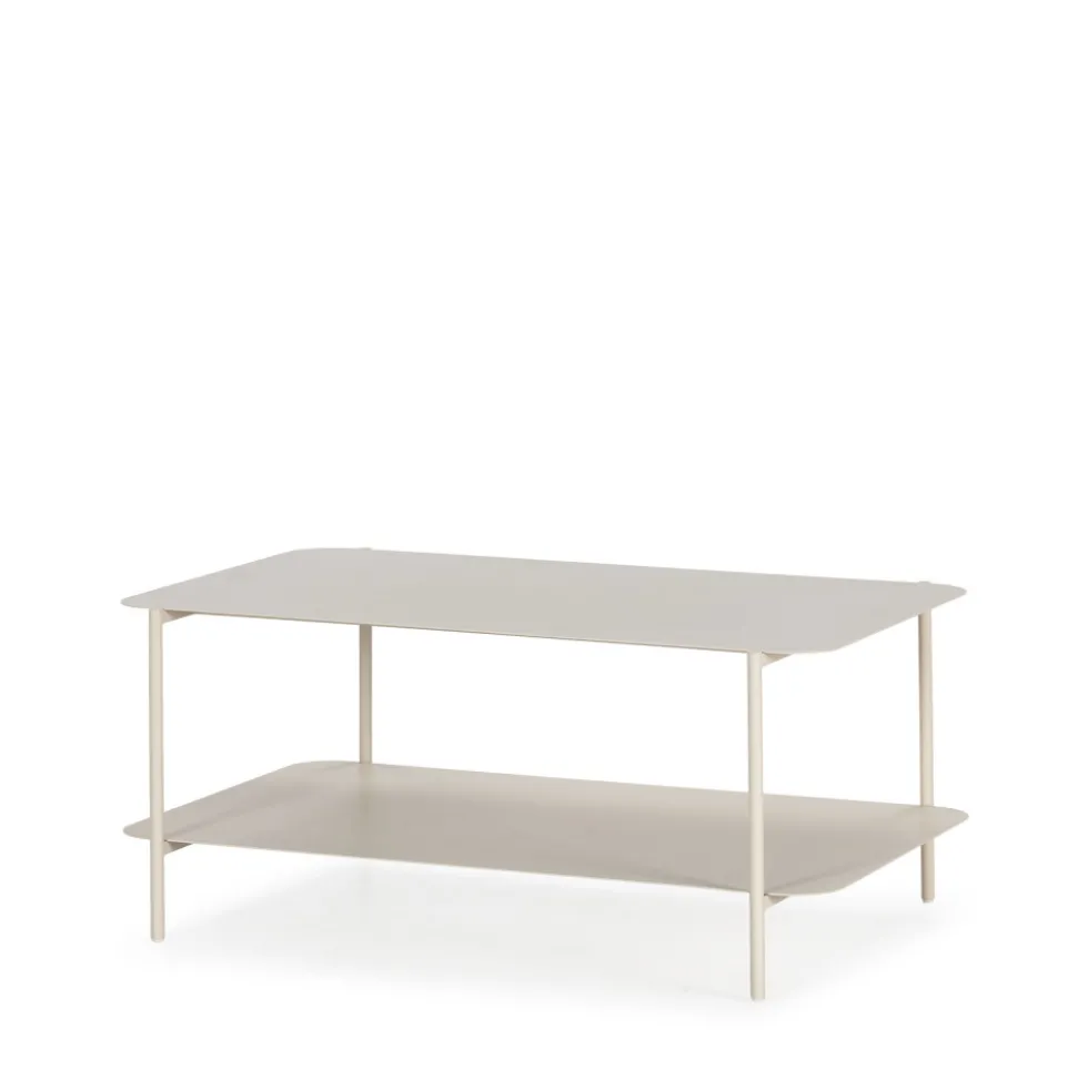 JUDITH Table basse rectangulaire en métal à double plateau