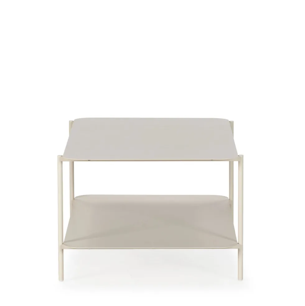 JUDITH Table basse rectangulaire en métal à double plateau