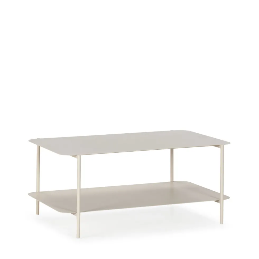 JUDITH Table basse rectangulaire en métal à double plateau