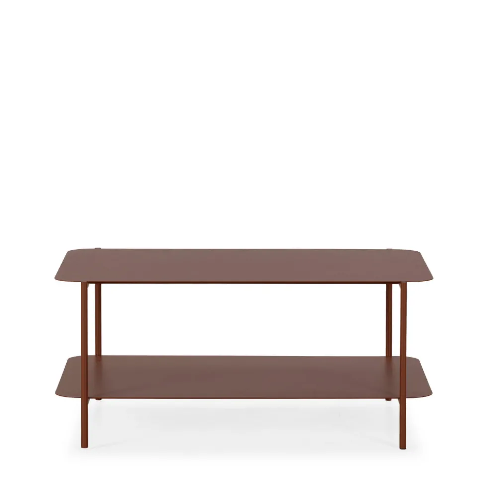 JUDITH Table basse rectangulaire en métal à double plateau