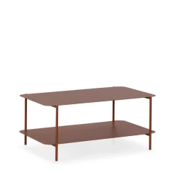 JUDITH Table basse rectangulaire en métal à double plateau