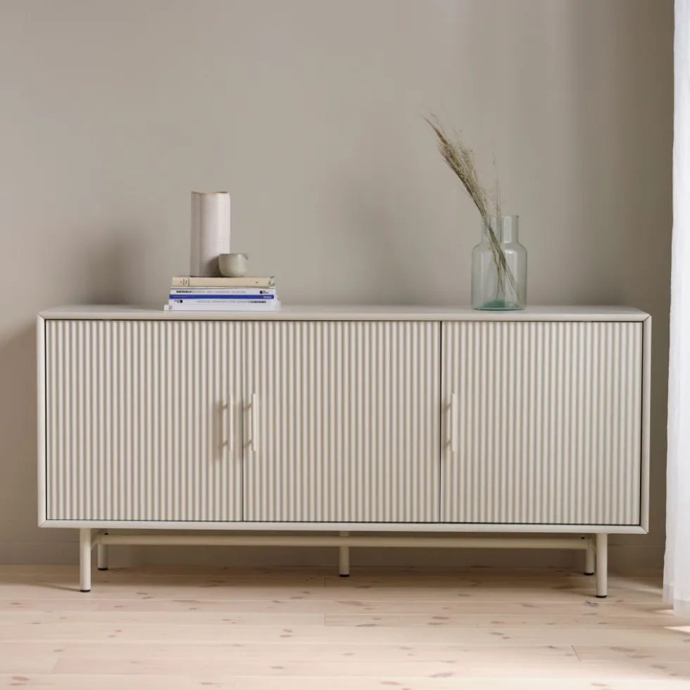 JURA Buffet 3 portes en bois et métal L160cm
