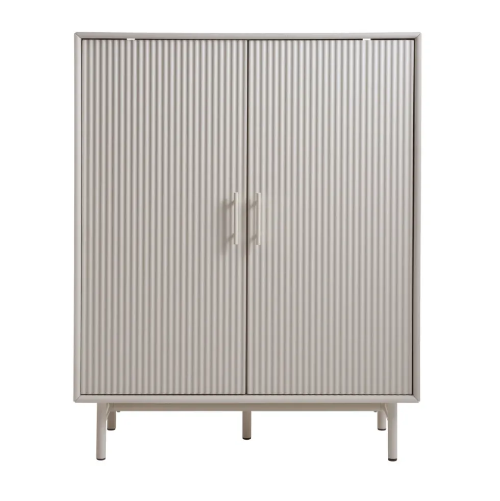 JURA Buffet haut 2 portes en bois et métal H125cm