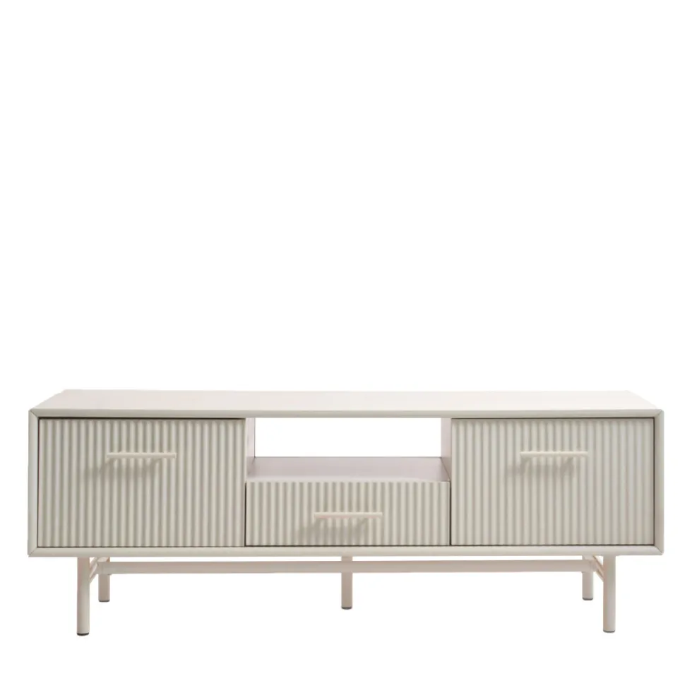 JURA Meuble TV 2 portes 1 tiroir en bois et métal L140cm