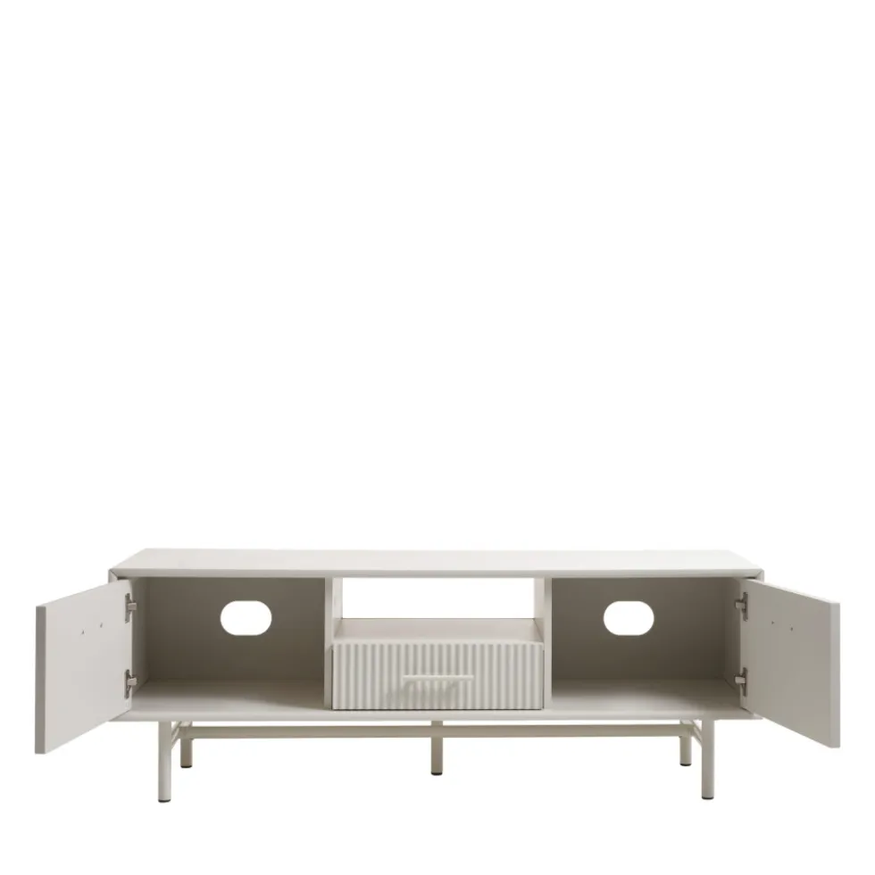 JURA Meuble TV 2 portes 1 tiroir en bois et métal L140cm