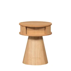 KARRI Table de chevet 2 portes coulissantes en bois