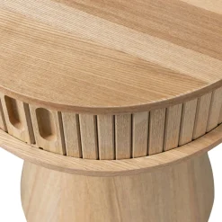KARRI Table de chevet 2 portes coulissantes en bois