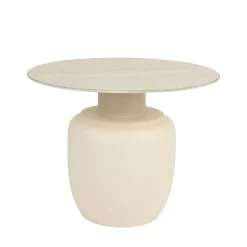 KARULA Table basse ronde effet travertin ø60cm