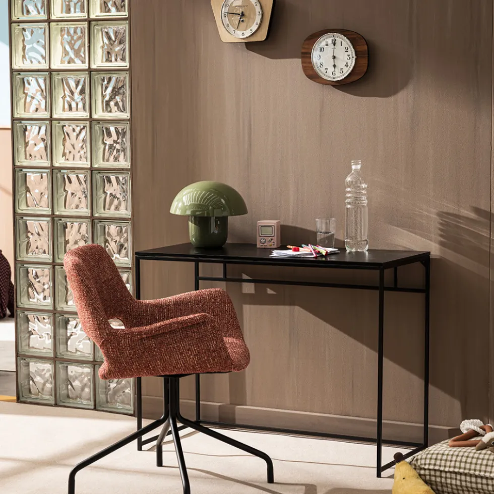 KENDO Chaise de bureau pivotante en tissu et métal