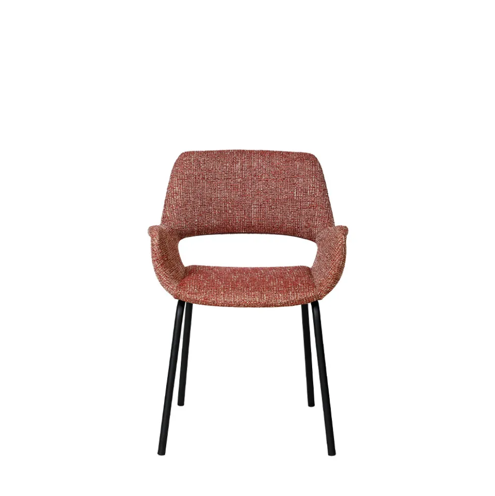 KENDY Lot de 2 fauteuils de table en tissu et métal
