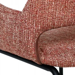 KENDY Lot de 2 fauteuils de table en tissu et métal