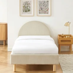 KIEL Lit en velours côtelé 90x190cm