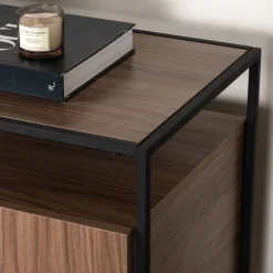 KINGSPORT Buffet 3 portes en bois et métal L120cm