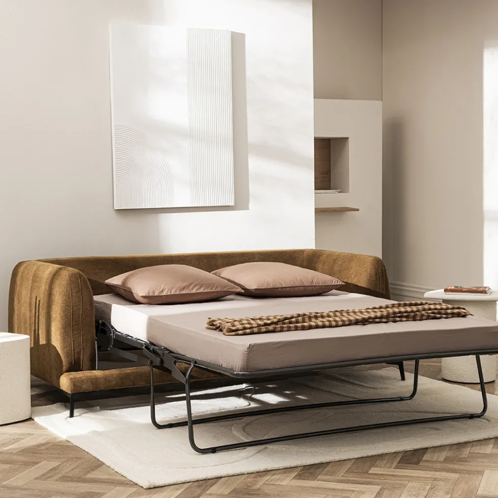 KINNA Canapé convertible express 3 places en tissu