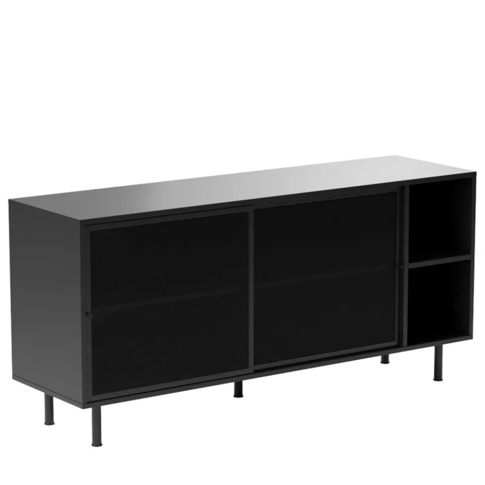 KISO Buffet 2 portes, 2 niches en métal L160cm