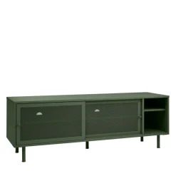 KISO Meuble TV 2 portes, 2 niches en métal L160cm