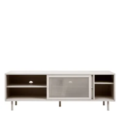 KISO Meuble TV 2 portes, 2 niches en métal L160cm