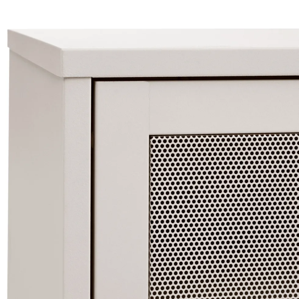 KISO Meuble TV 2 portes, 2 niches en métal L160cm