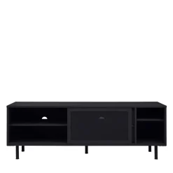 KISO Meuble TV 2 portes, 2 niches en métal L160cm