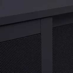 KISO Meuble TV 2 portes, 2 niches en métal L160cm