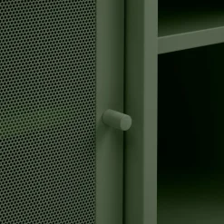 KISO Meuble TV 2 portes, 2 niches en métal L160cm