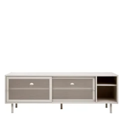 KISO Meuble TV 2 portes, 2 niches en métal L160cm