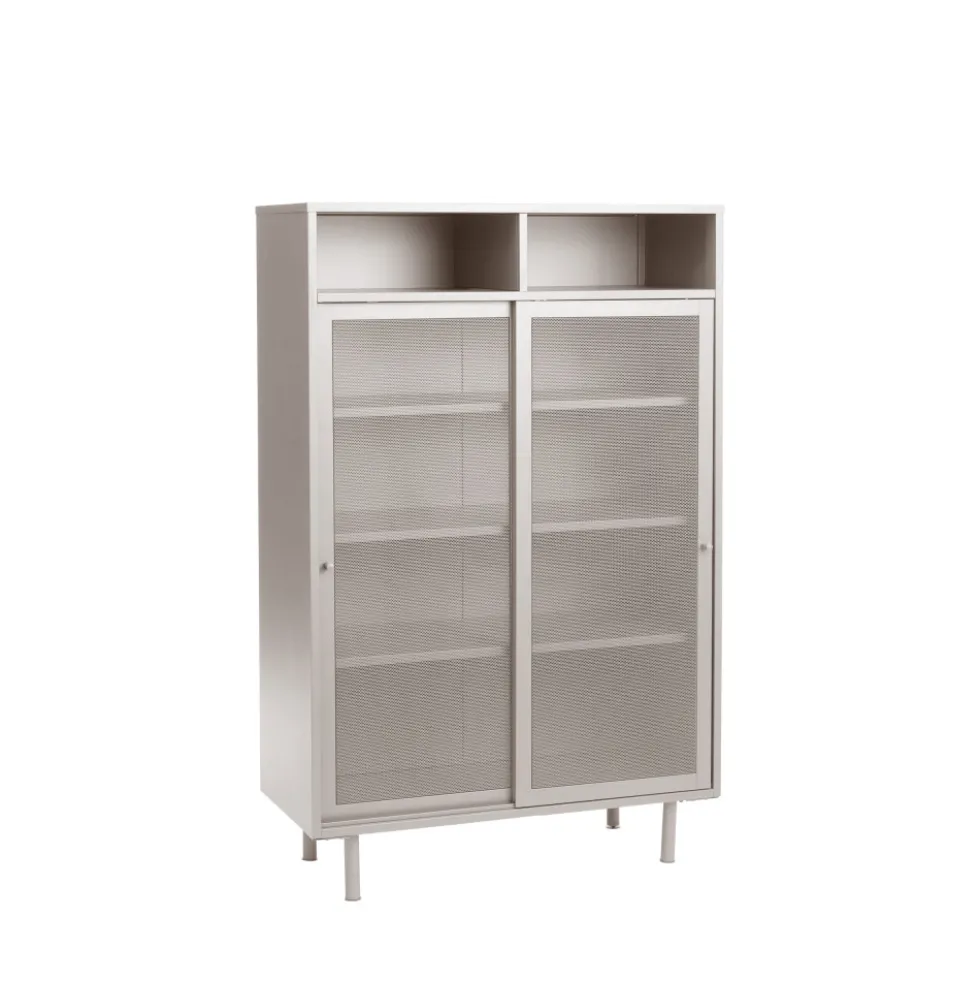 KISO Vaisselier 2 portes, 2 niches en métal H140cm