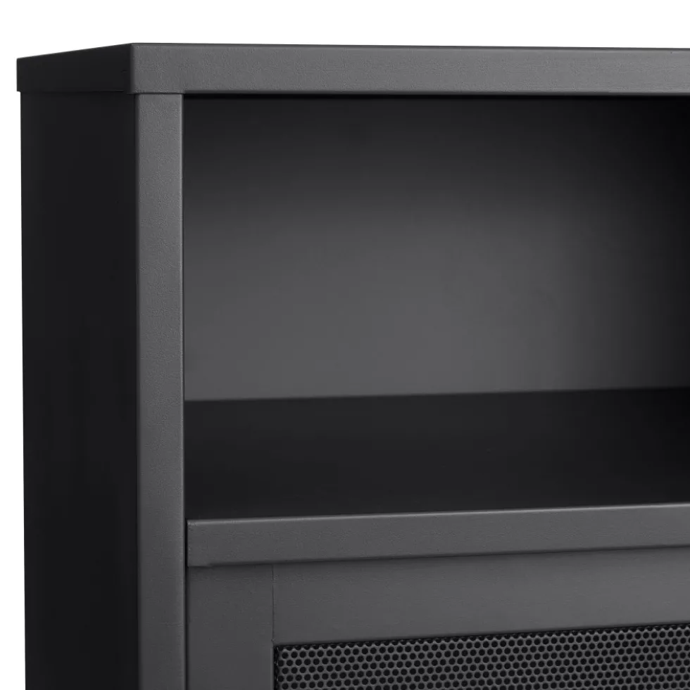 KISO Vaisselier 2 portes, 2 niches en métal H140cm