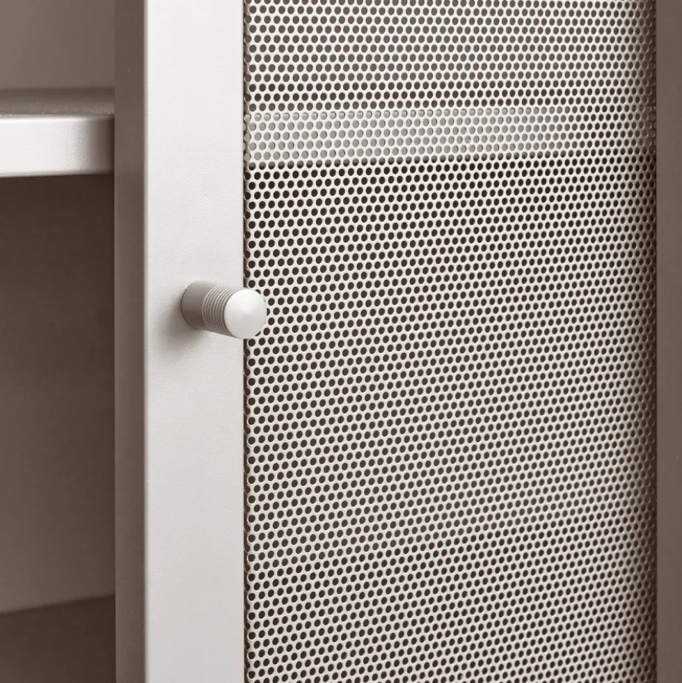 KISO Vaisselier 2 portes, 2 niches en métal H140cm