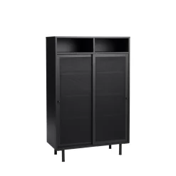 KISO Vaisselier 2 portes, 2 niches en métal H140cm