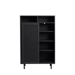 KISO Vaisselier 2 portes, 2 niches en métal H140cm