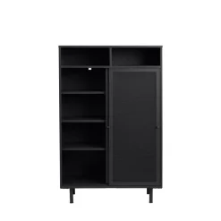 KISO Vaisselier 2 portes, 2 niches en métal H140cm