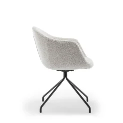 KOOIJ Chaise de bureau en tissu bouclette et métal
