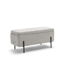 KOS Banc coffre en tissu et métal L100cm