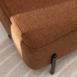 KOS Banc coffre en tissu et métal L100cm