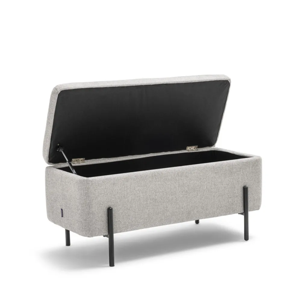 KOS Banc coffre en tissu et métal L100cm