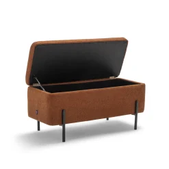 KOS Banc coffre en tissu et métal L100cm