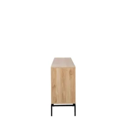 KROKOM Buffet 2 portes 3 tiroirs en bois et métal L180cm