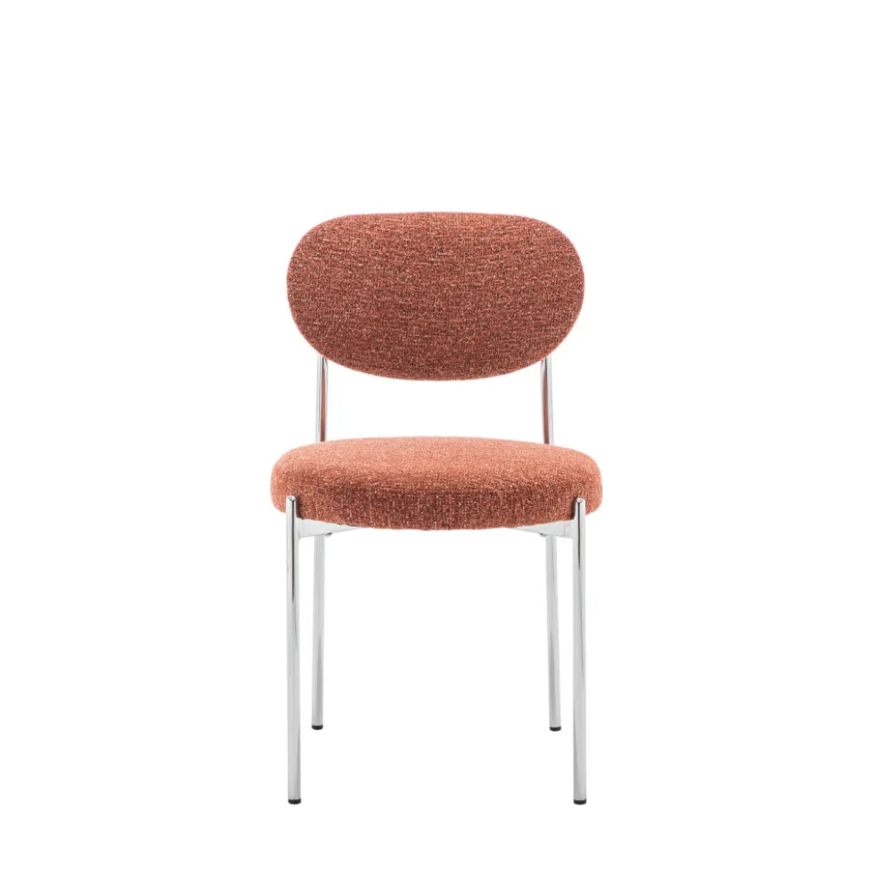 KYOTO Lot de 2 chaises en tissu pieds chrome