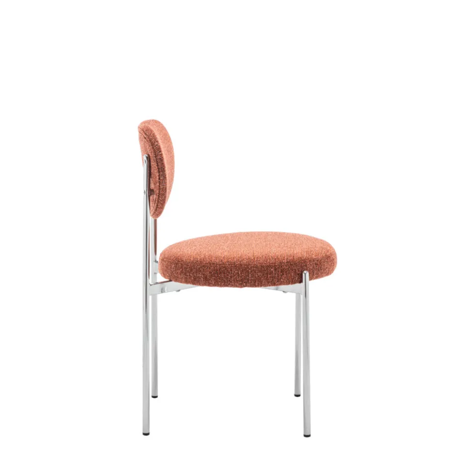 KYOTO Lot de 2 chaises en tissu pieds chrome